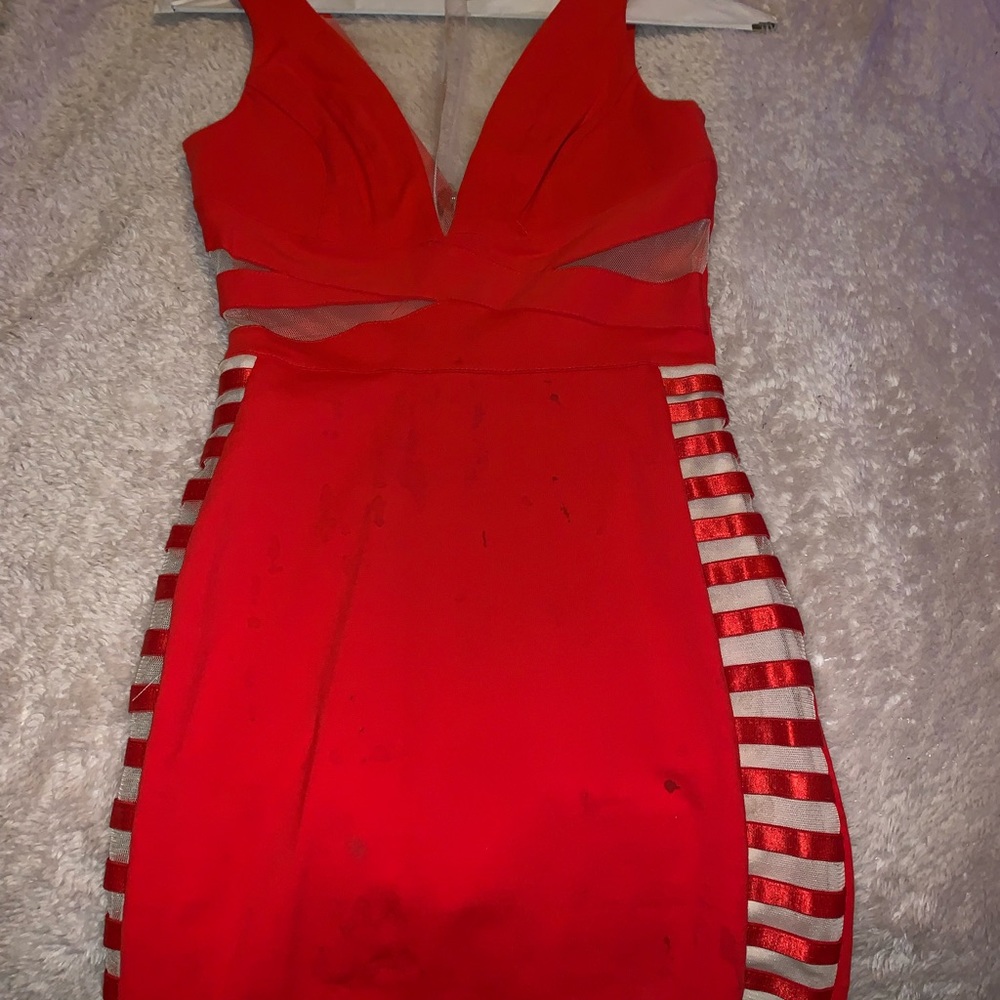 Orange/red mini dress